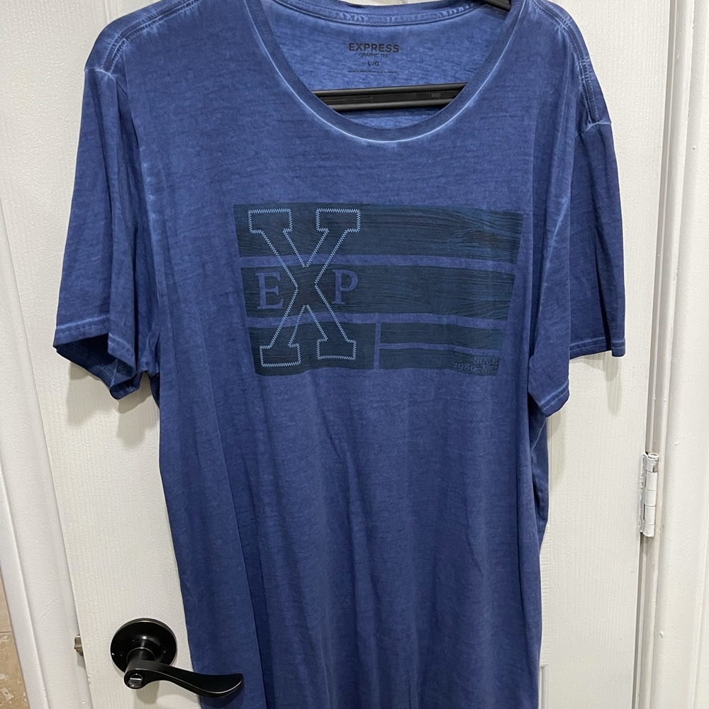 Express t shirt in blue color.